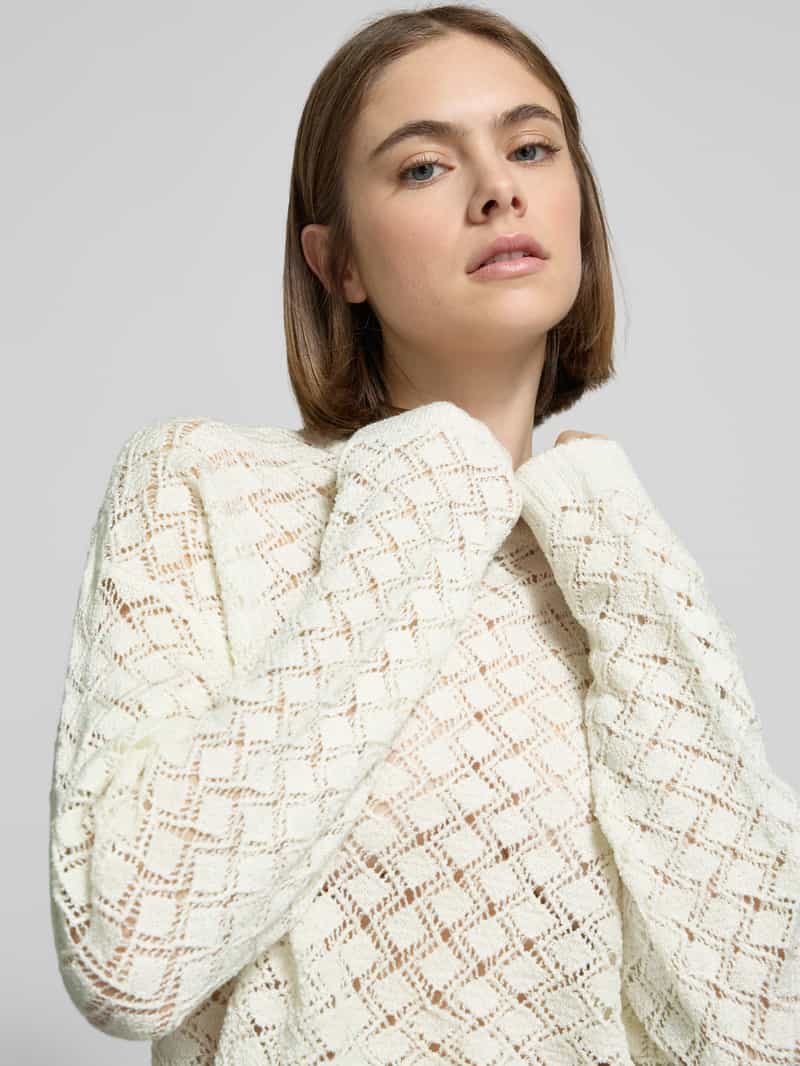 Only Regular fit gebreide pullover met broderie anglaise model 'MIAMI'