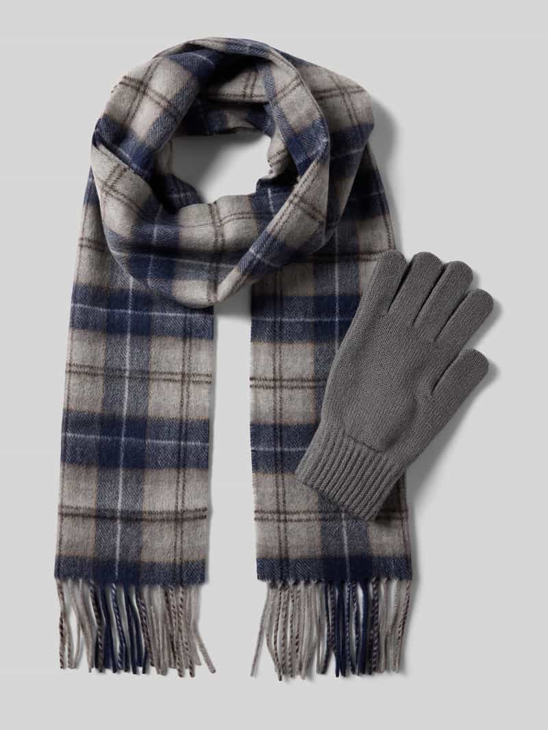 Barbour Handschoenen en sjaal in een set van wolmix