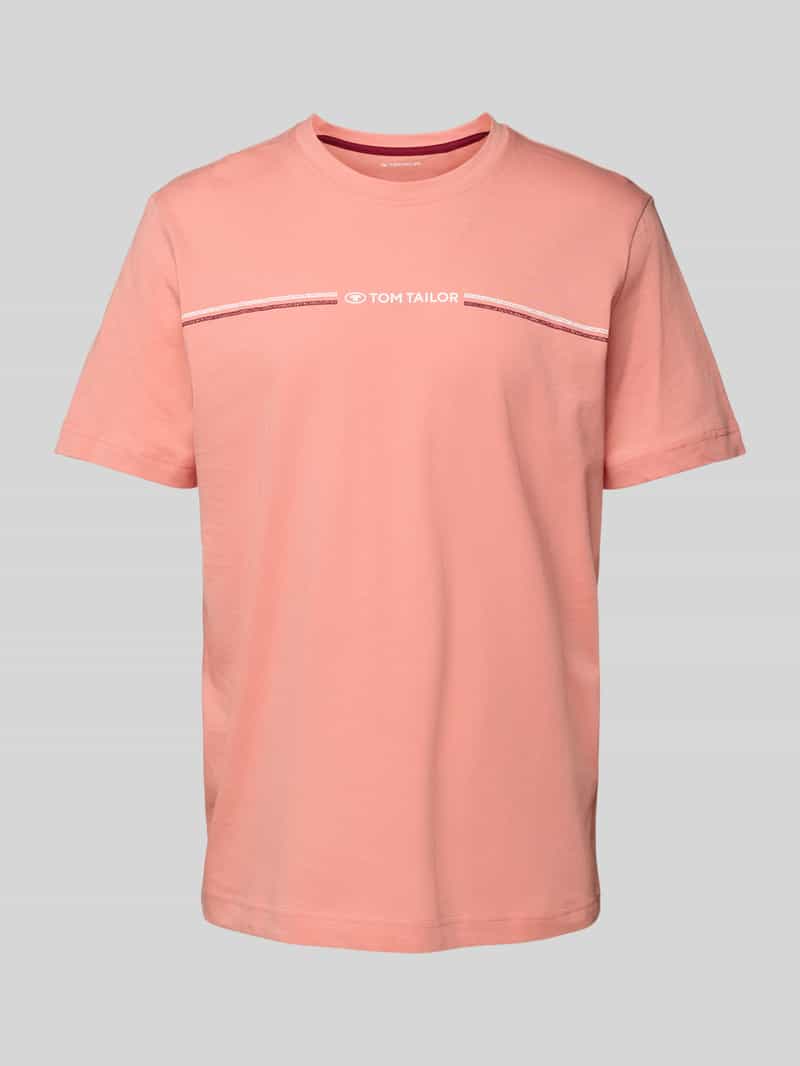 Tom Tailor Regular fit T-shirt van puur katoen met labelprint