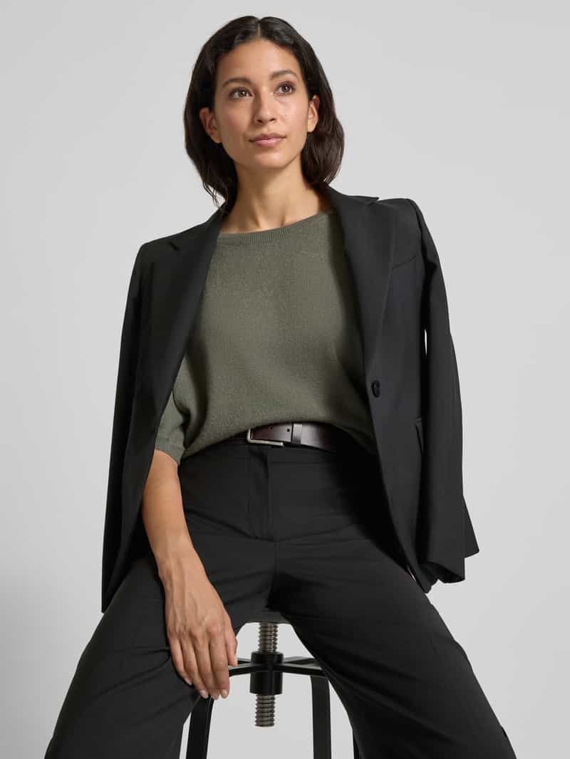LUISA CERANO Loose fit gebreide pullover van een mix van wol en kasjmier