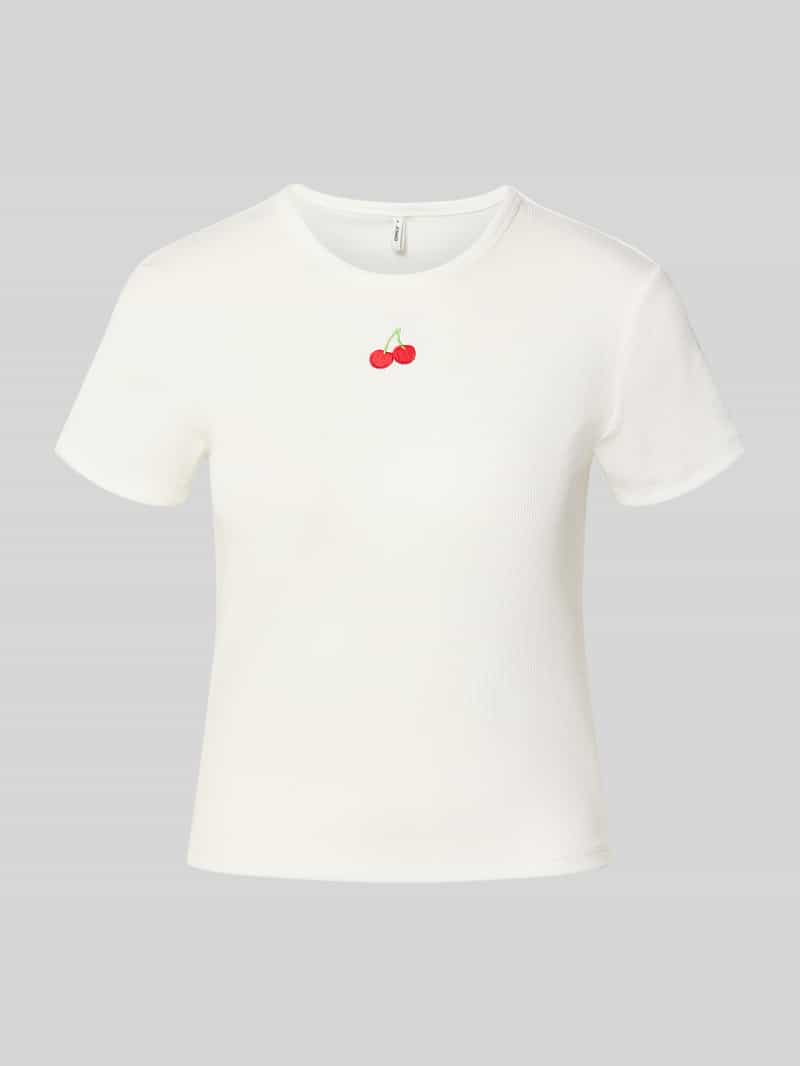 Only Shirt met korte mouwen ONLDANIELLA S/S RIB TOP CS JRS