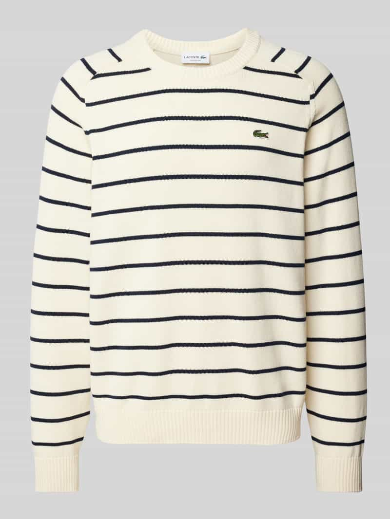 Lacoste Gebreide pullover met logopatch