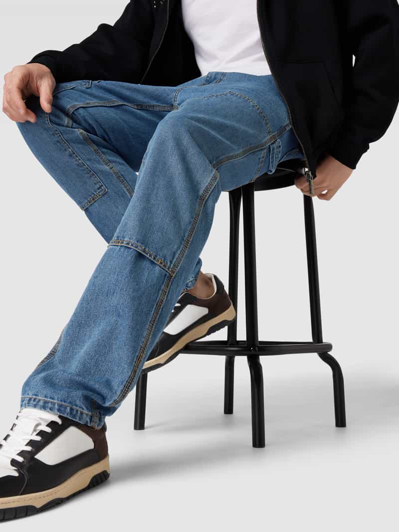 Urban Classics Regular fit jeans met stoffen garnering bij de knieën