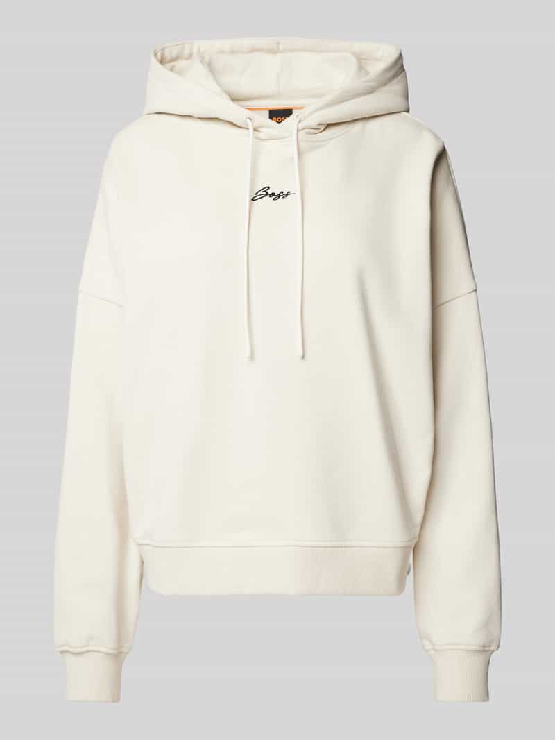 Boss Orange Hoodie met labelstitching model 'Ehoody'