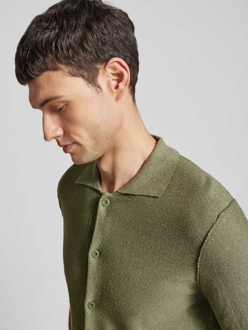 Marc O'Polo Regular fit gebreid jack van katoenmix