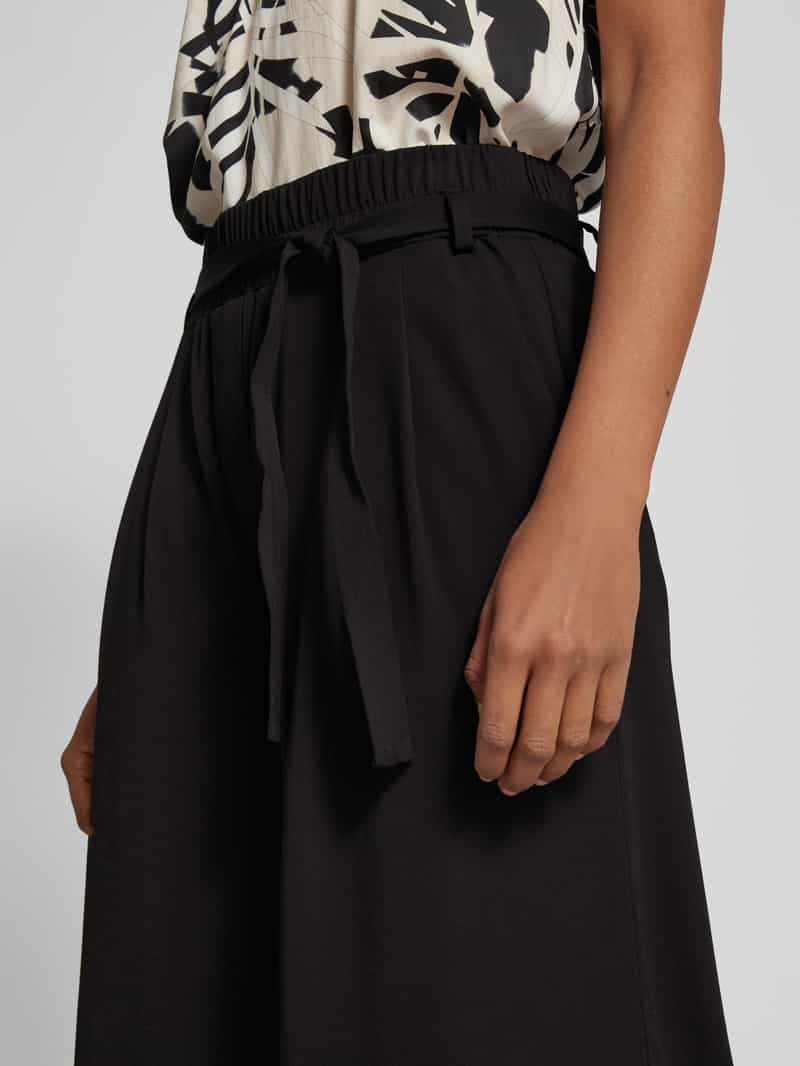 comma Wide leg stoffen broek met strikceintuur