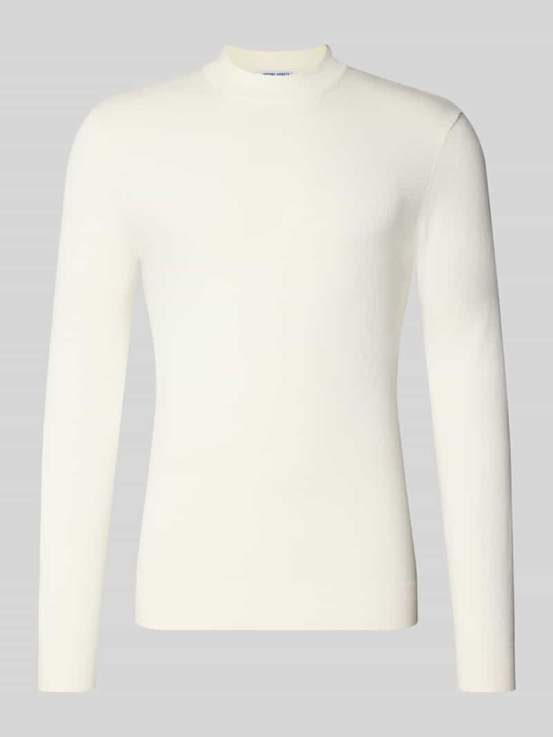 Antony Morato slim fit gebreide trui van viscosemix met opstaande kraag