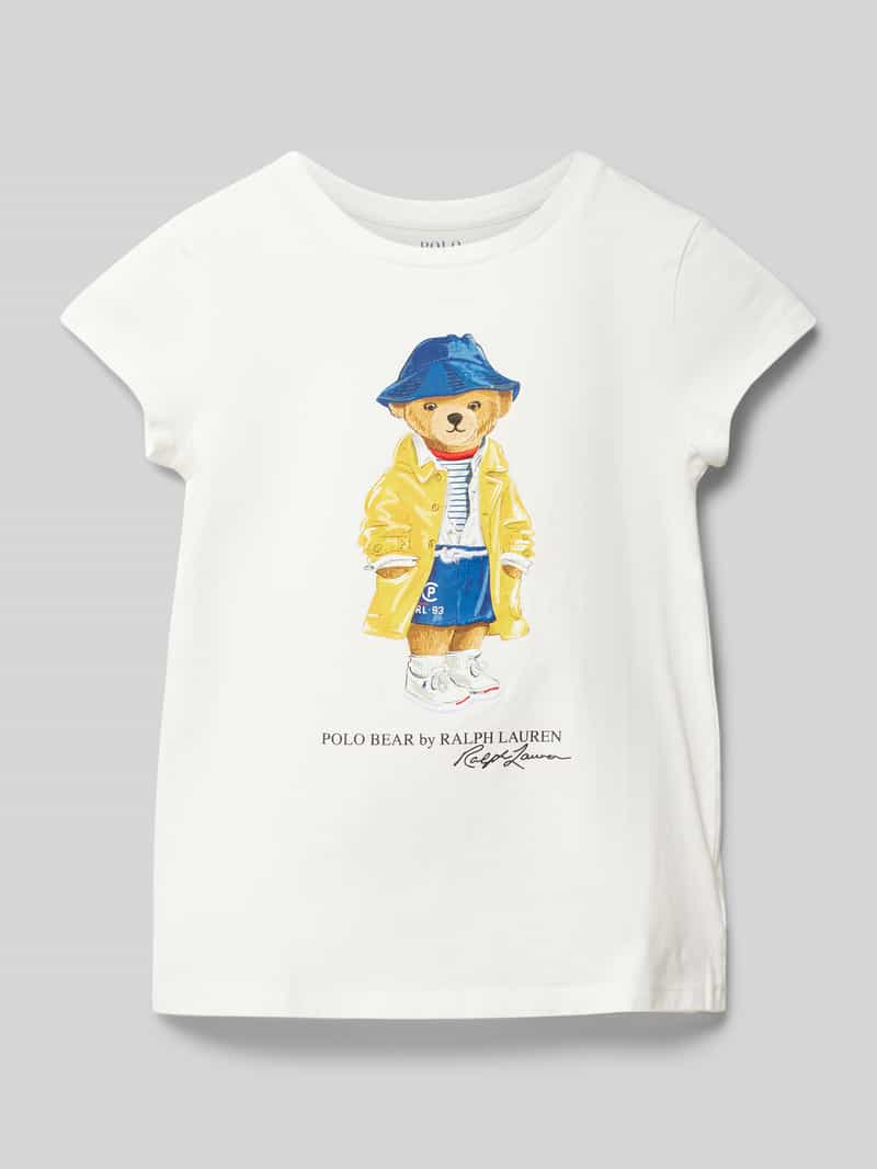 Polo Ralph Lauren Kids T-shirt met motief- en labelprint, model 'BEAR'