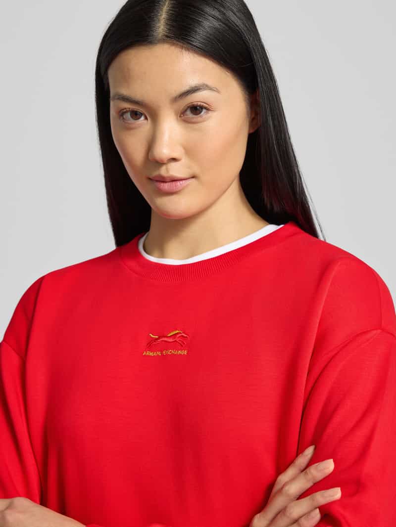 Armani Exchange Sweatshirt van viscosemix met labelstitching