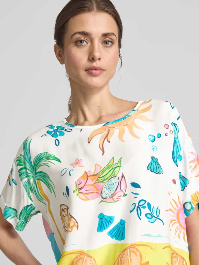 Emily Van den Bergh Regular fit blouseshirt met ronde hals