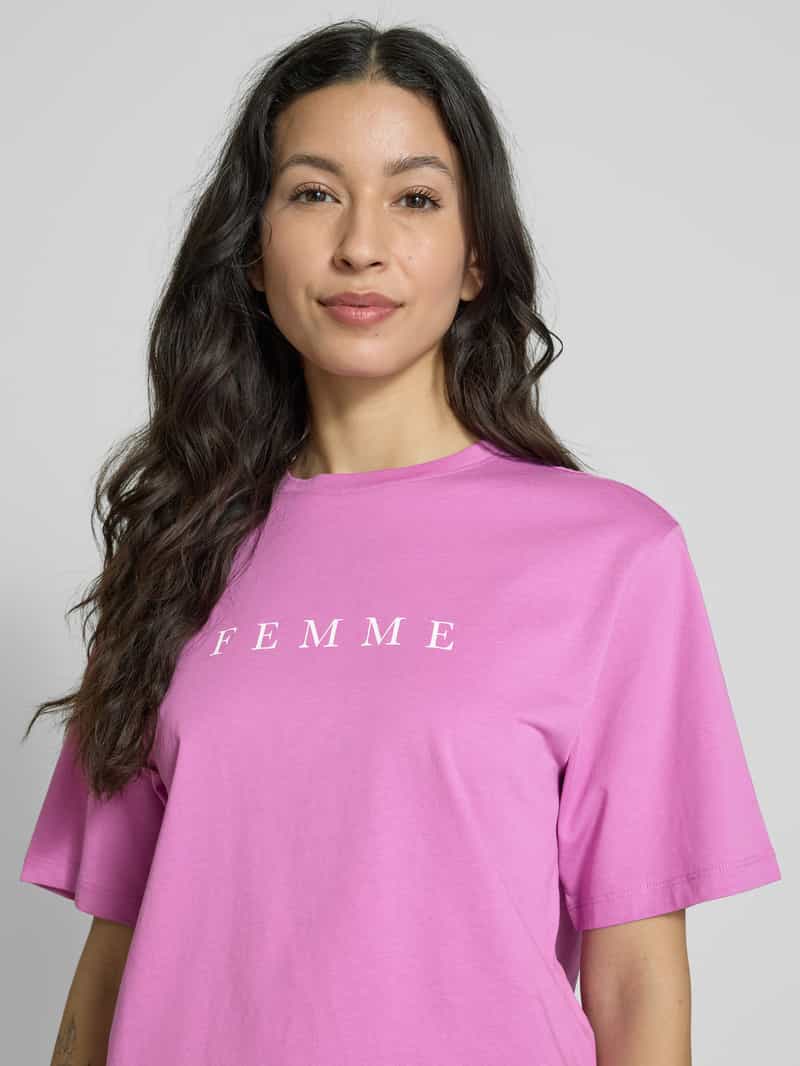 Selected Femme Oversized T-shirt met labelprint model 'VILJA'