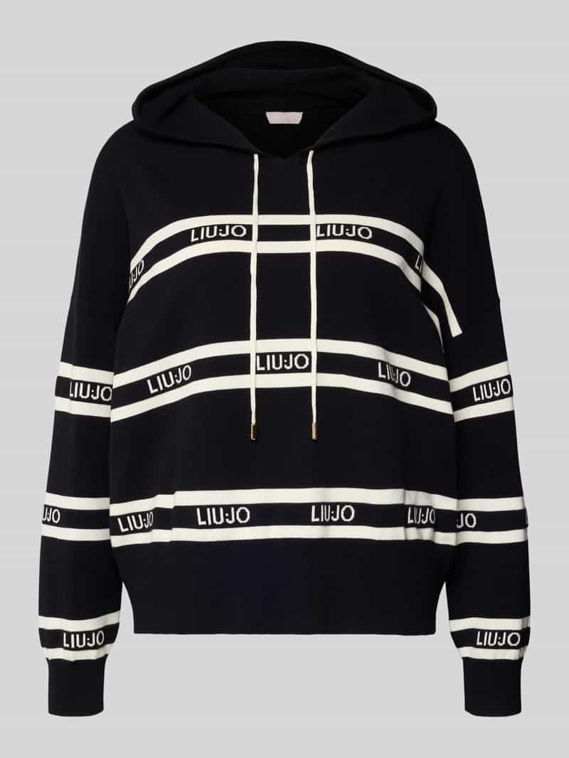 LIU JO SPORT Relaxed fit pullover van viscosemix met logostitching
