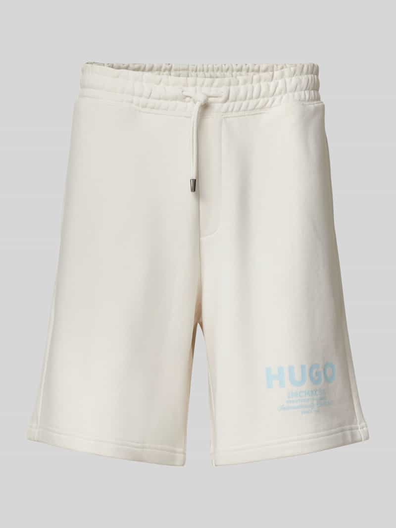 Hugo Blue Sweatshorts met labelprint model 'Nomario'