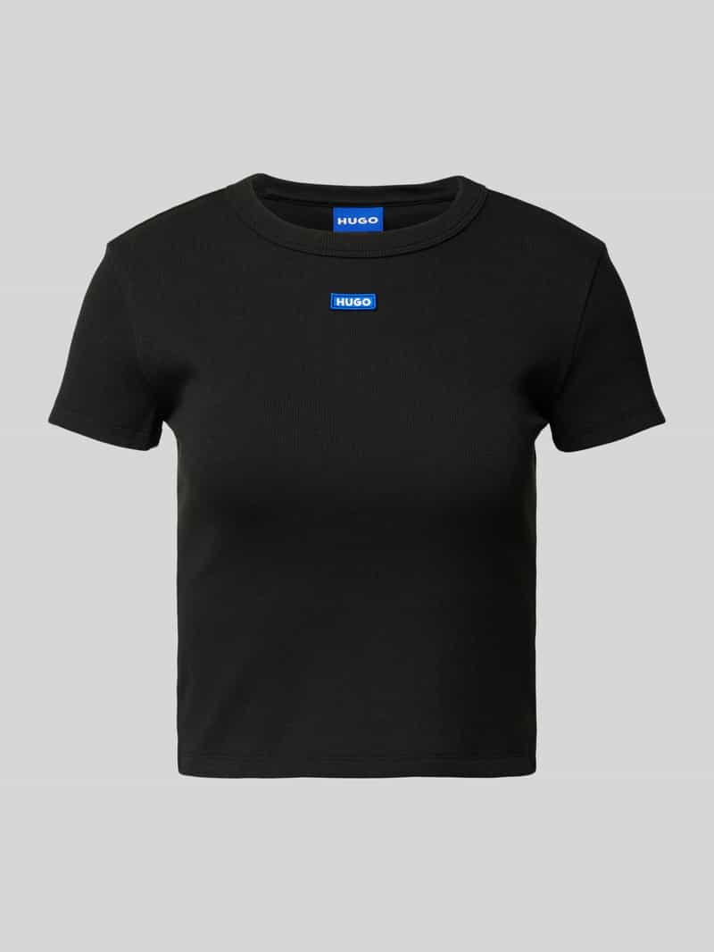 OTTO HUGO Blue T-shirt Baby Tee in verkorte lengte