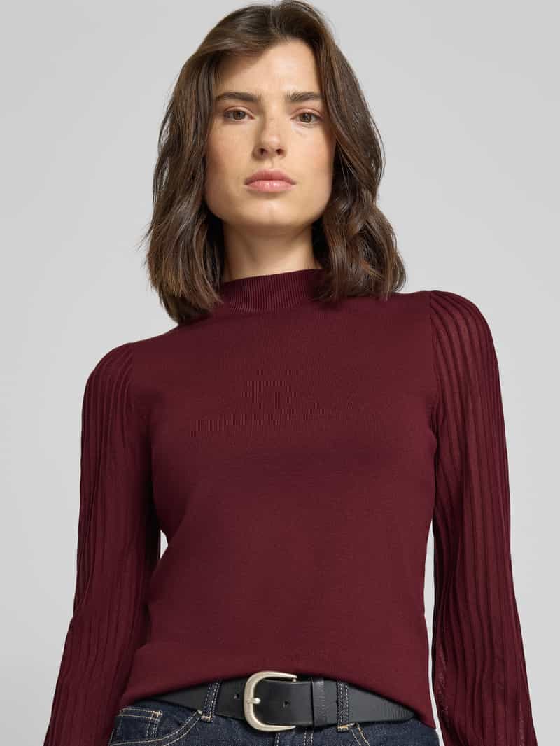 Zero Gebreide pullover van viscosemix met opstaande kraag