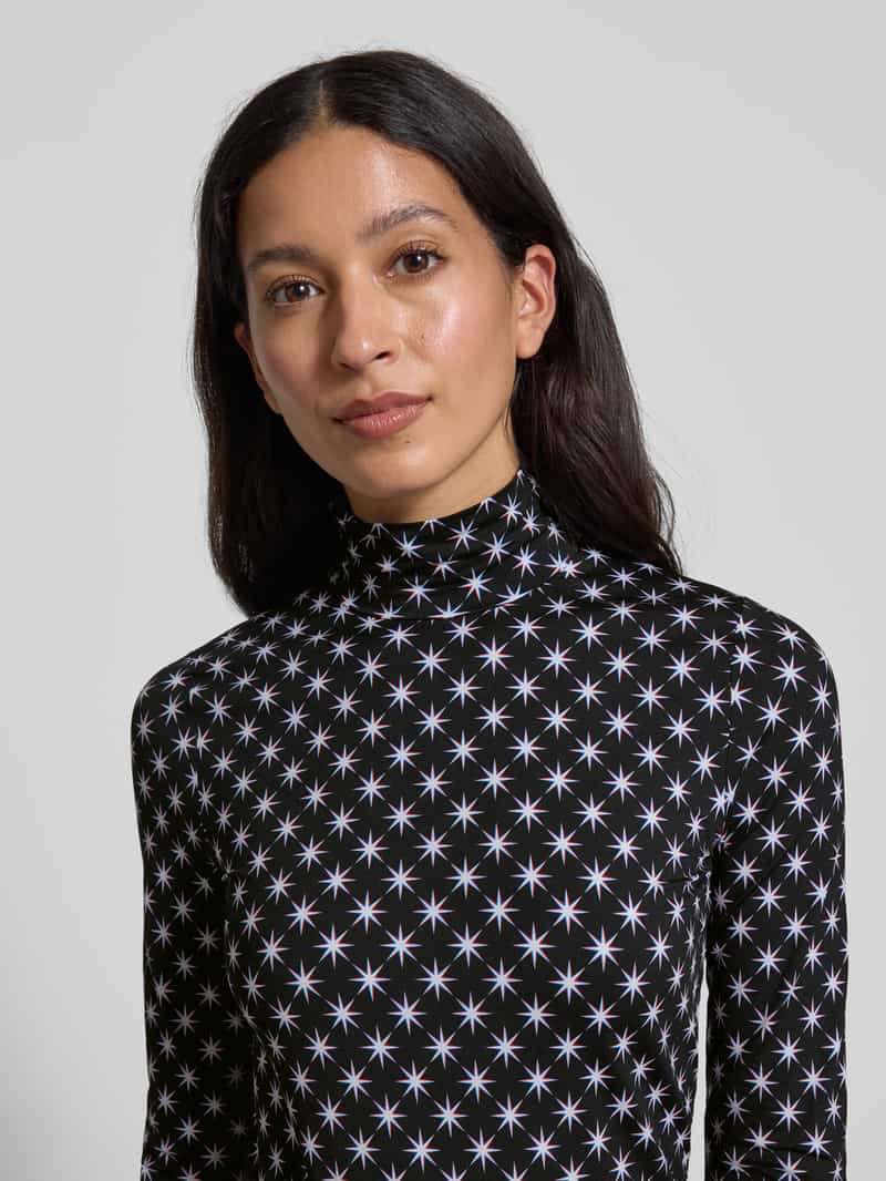Marc Cain Shirt met lange mouwen en opstaande kraag