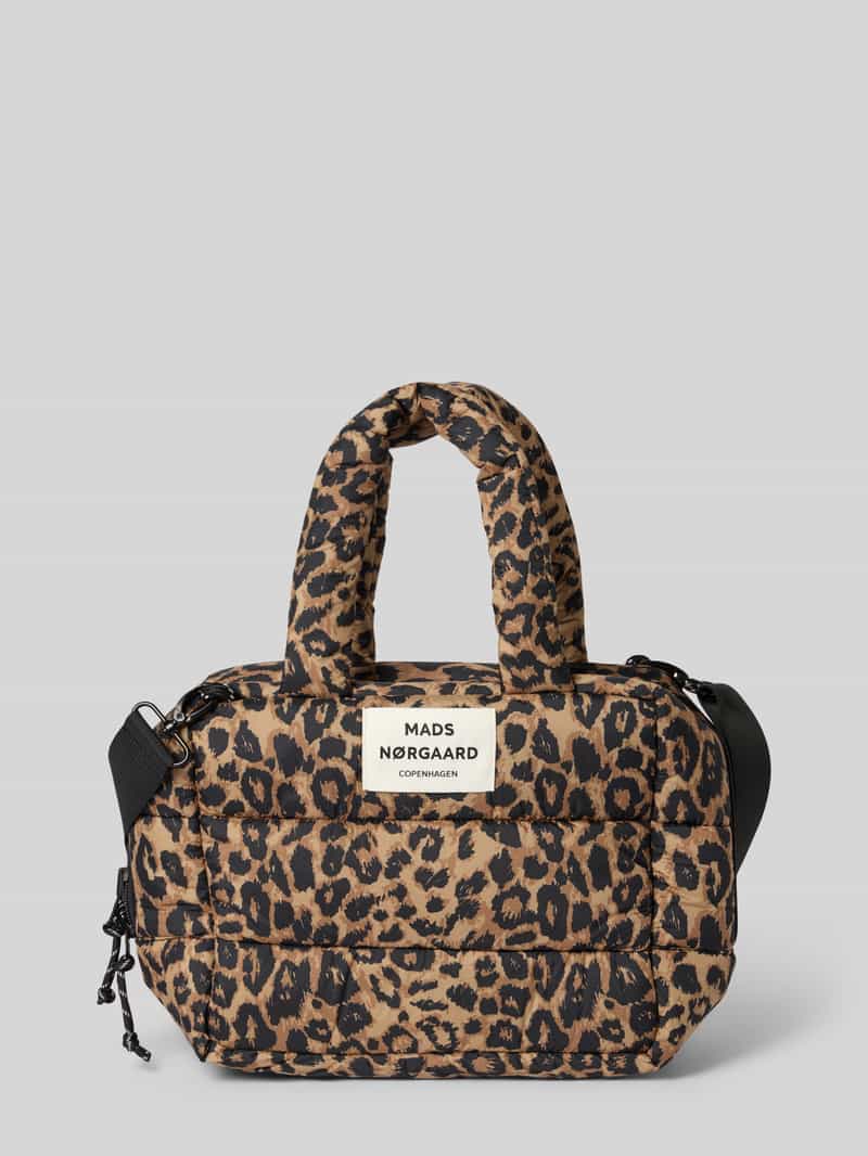 MADS NØRGAARD Handtas met all-over dierenprint model 'Boxy'