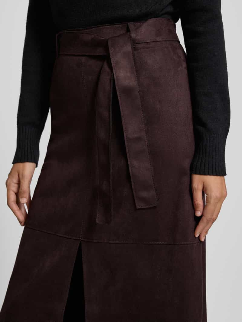 Zero Midirok in leerlook met strikceintuur