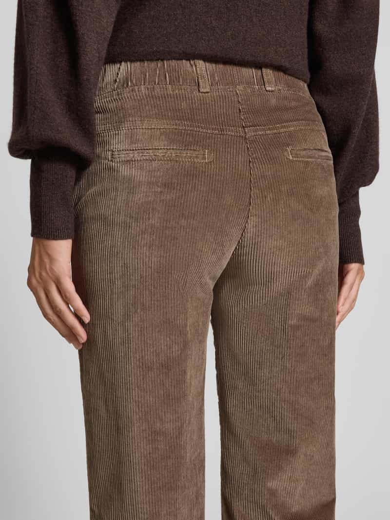 Raphaela By Brax Slim fit corduroy broek met elastische band model 'Pam Flared'