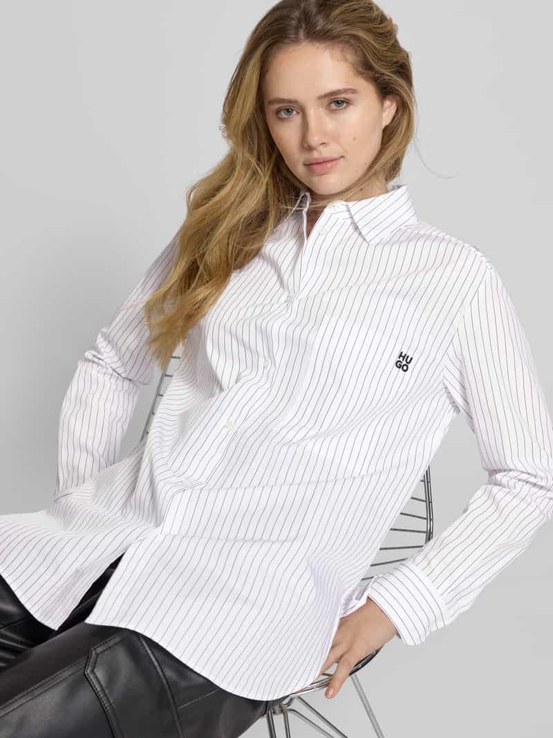 HUGO Oversized overhemdblouse met borstzak