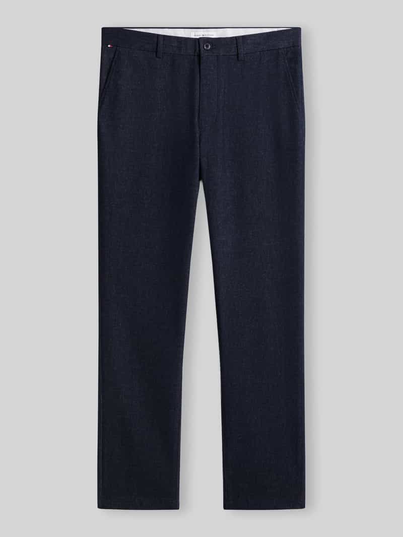 Tommy Hilfiger slim fit recht broek van katoenmix met viscose model 'DENTON'