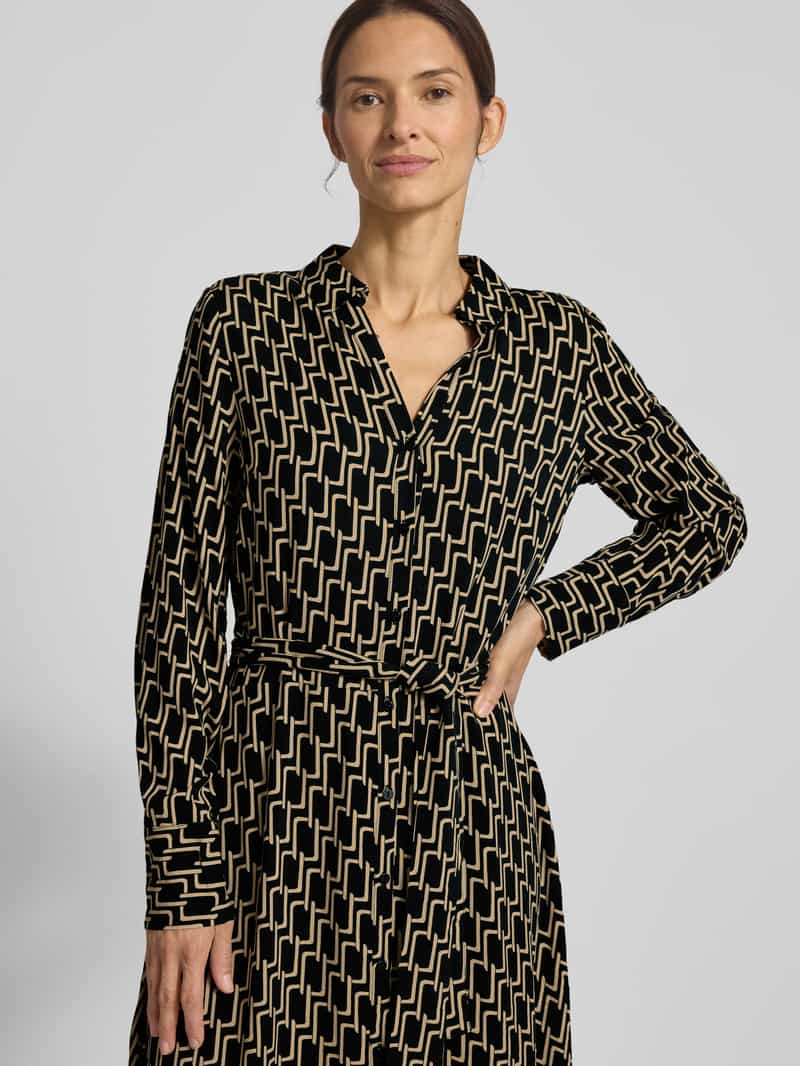 Soyaconcept Overhemdjurk van viscose met strikceintuur model 'VARLA'