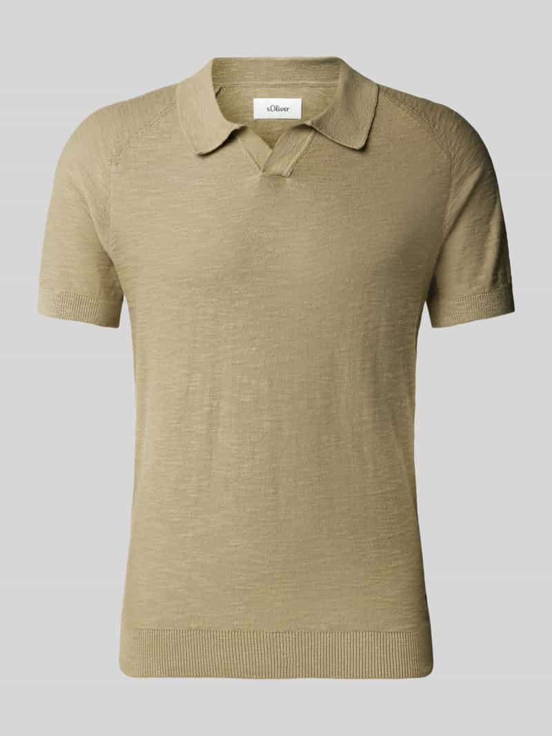 s.Oliver Poloshirt met breimotief