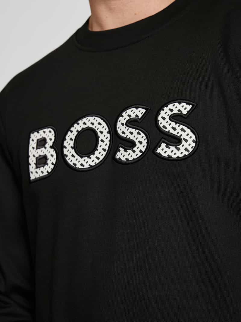 Boss Sweatshirt met labelstitching model 'Soleri'