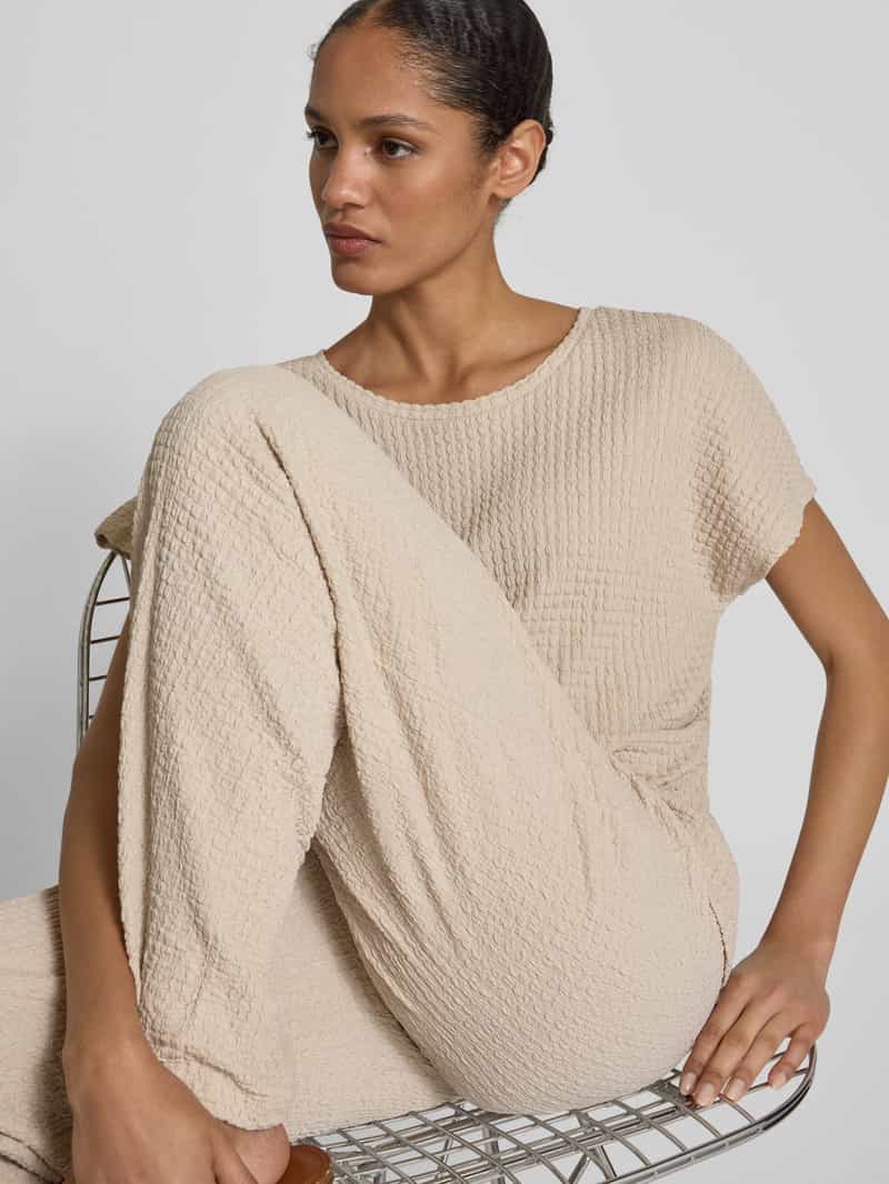 Christian Berg Woman T-shirt met geribde ronde hals