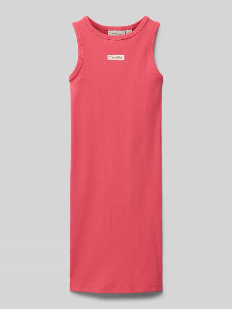 Calvin Klein Jeans Jurk in riblook met labelstitching