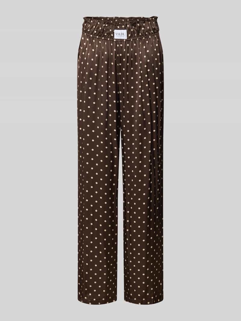 VILLA SOPHIE Wide leg stoffen broek van viscosesatijn model 'ELODIE'