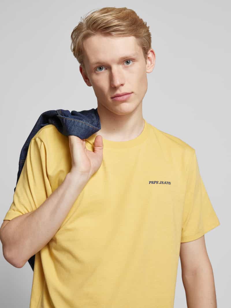 Pepe Jeans T-shirt met labelstitching model 'DAMIAN'