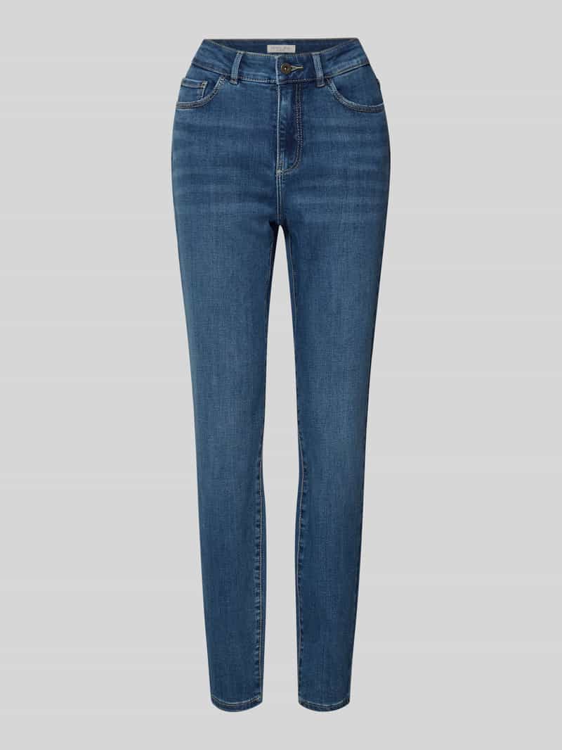 Stone-washed skinny fit jeans
