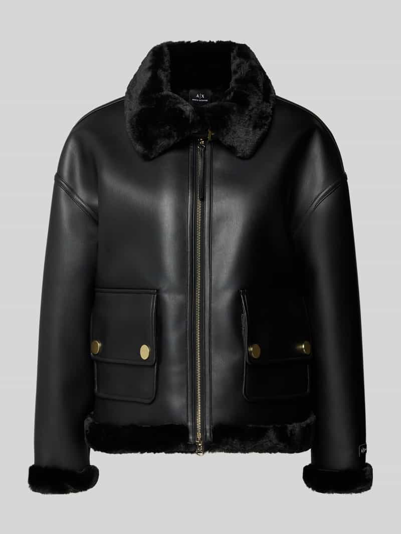 Armani Exchange Jack in leerlook met tweewegsritssluiting