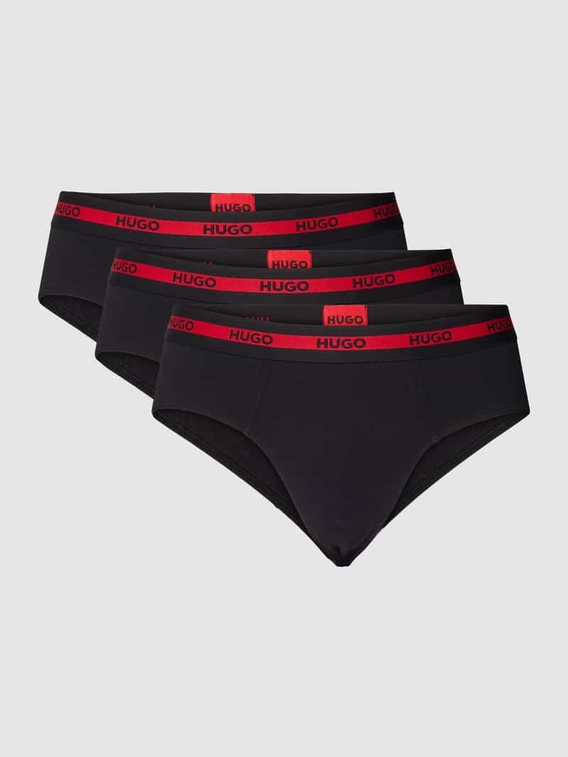 HUGO Slip met elastische band met logo in een set van 3 stuks