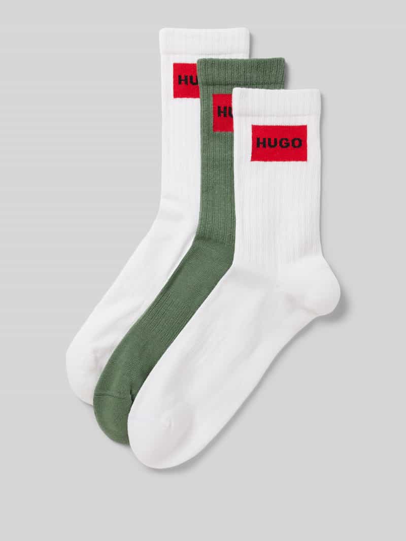 HUGO Sokken met labelstitching in een set van 3 paar