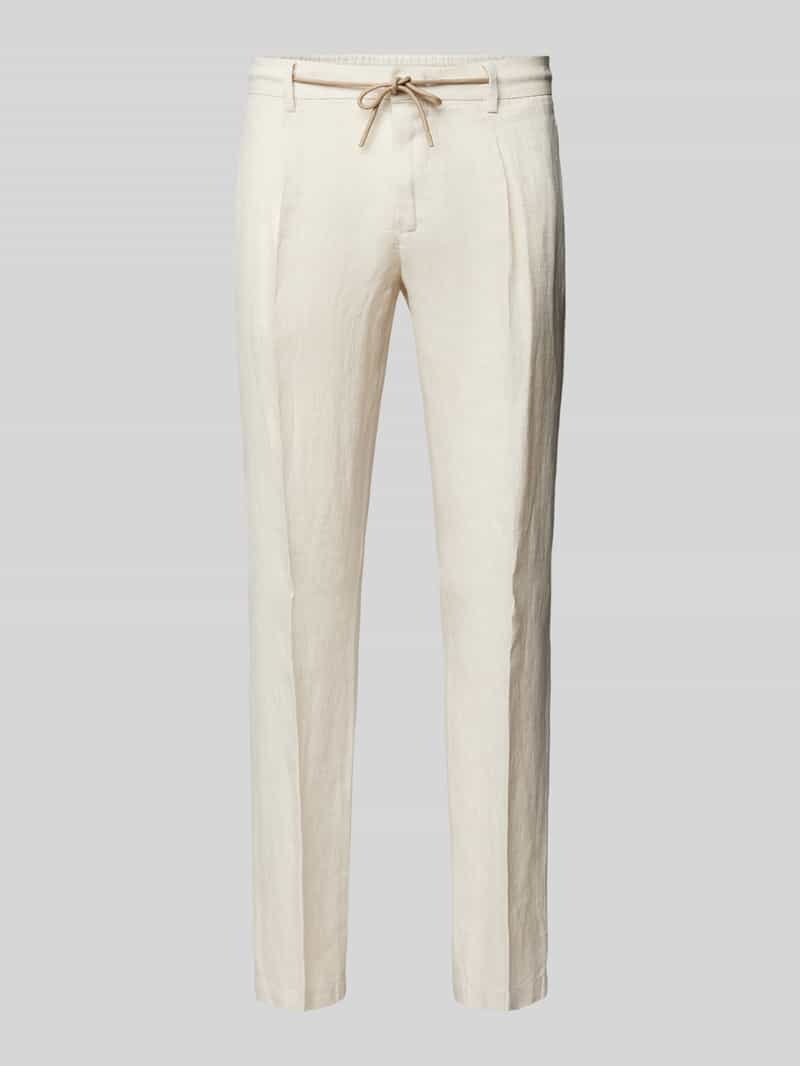 Manuel Ritz Regular fit linnen broek met elastische band