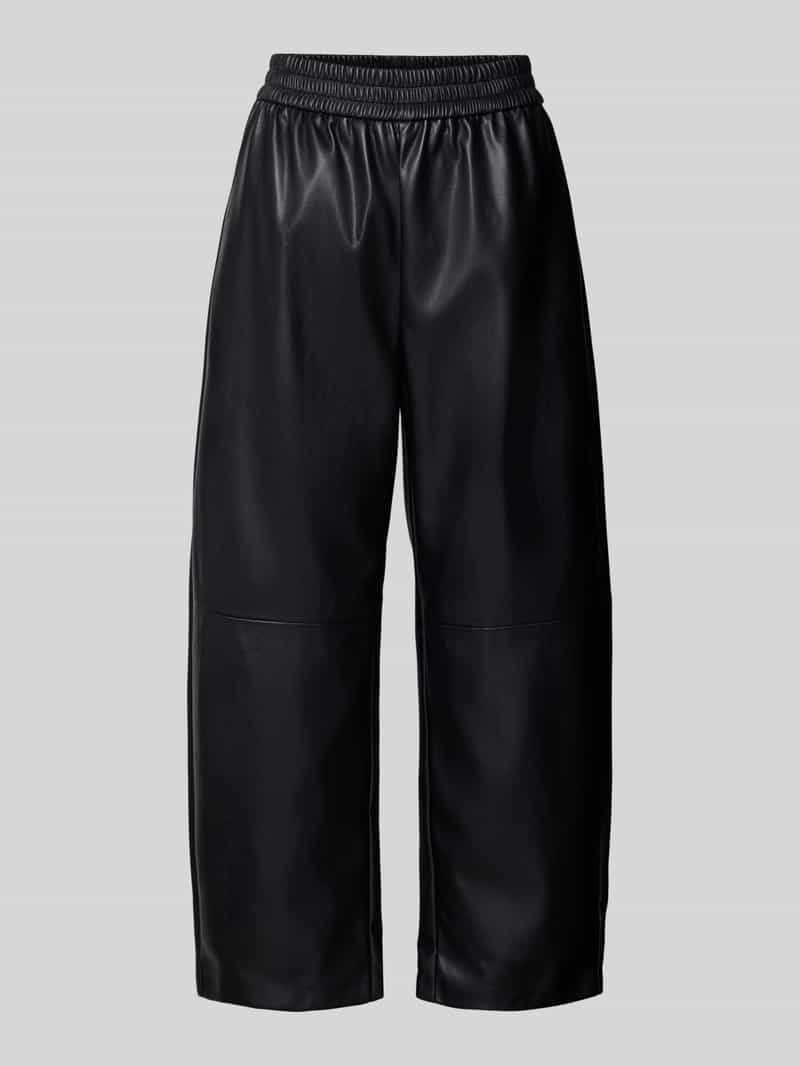 SUNCOO PARIS barrel fit broek in leerlook model 'JUST'