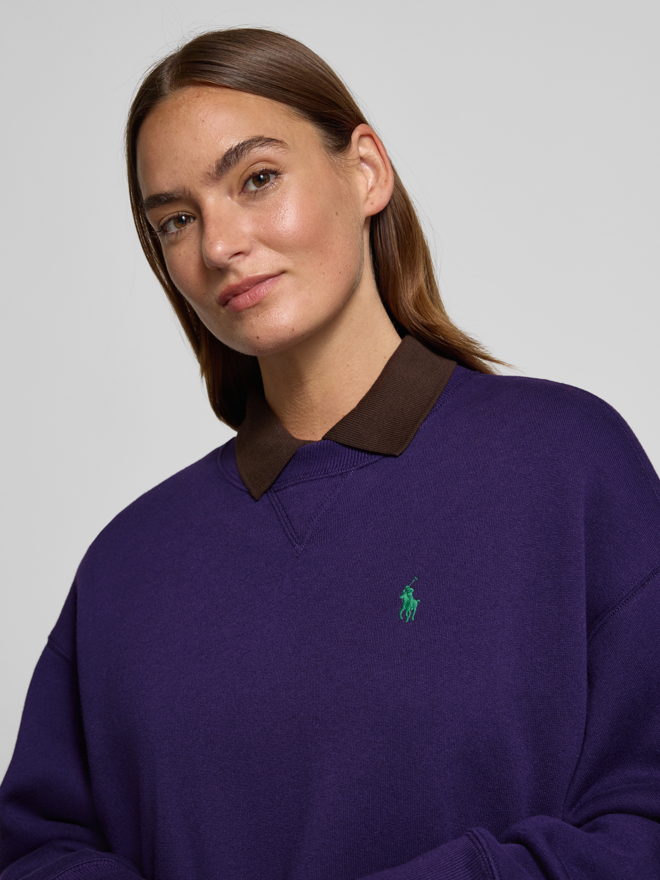Polo Ralph Lauren Sweatshirt met extra brede schouders en labelstitching