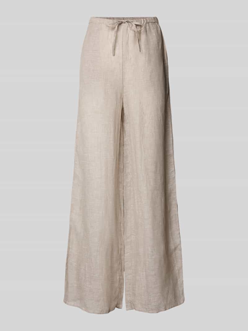 Christian Berg Woman Wide leg linnen broek met steekzakken
