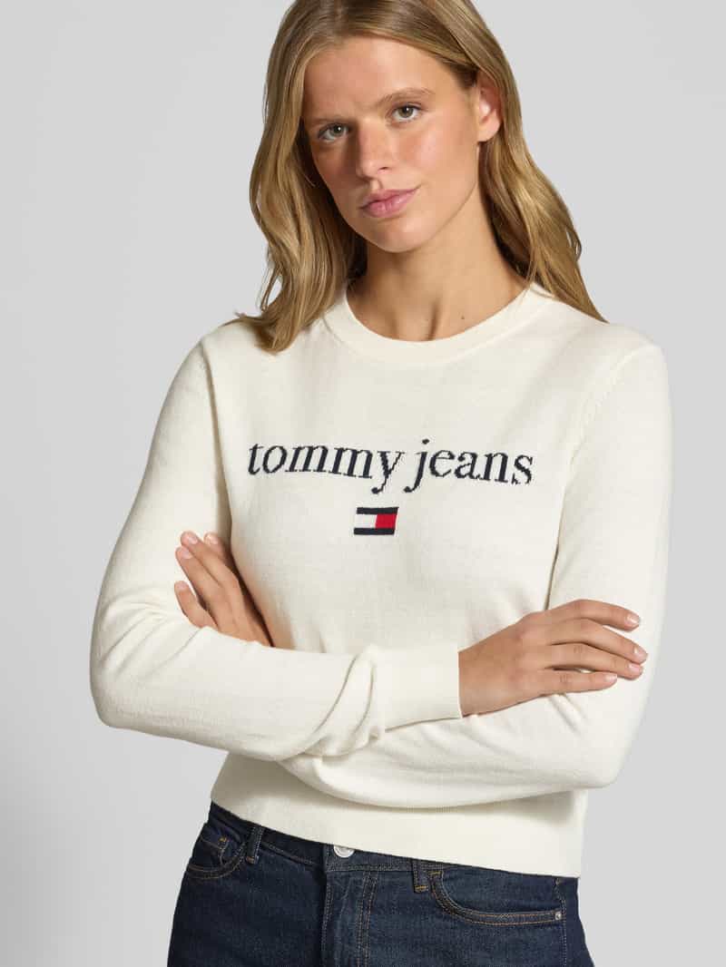 Tommy Jeans Regular fit pullover van katoenmix wit, foto 4