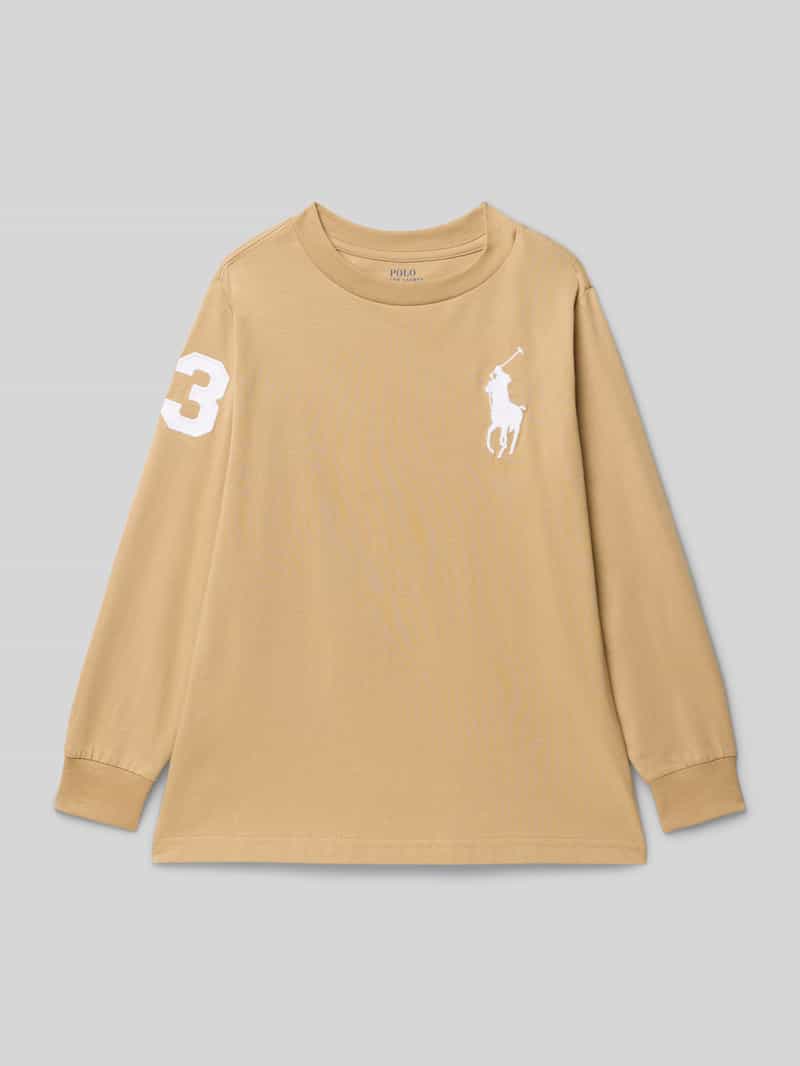 Polo Ralph Lauren Kids Shirt met lange mouwen labelstitching en ronde hals