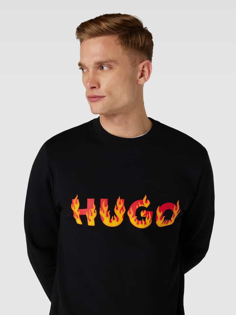 HUGO Sweatshirt met labelprint model 'Ditmo'