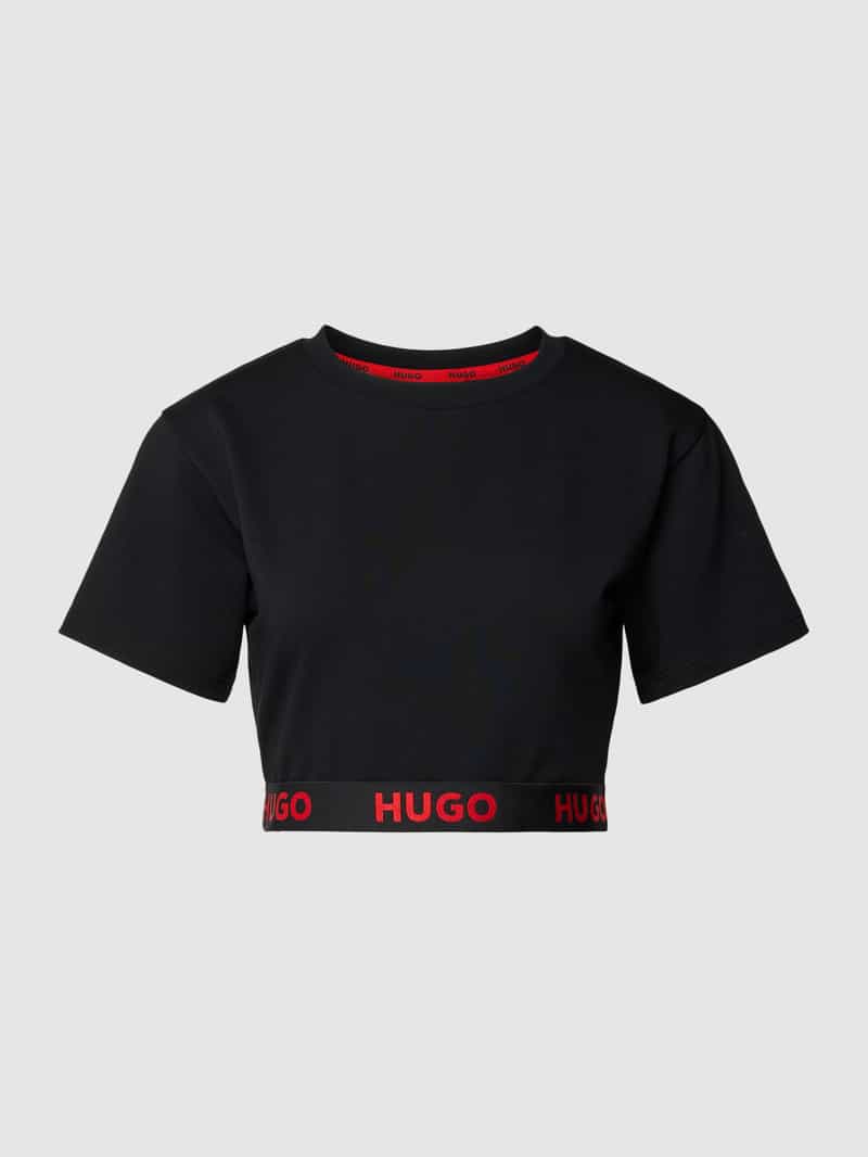 HUGO Kort T-shirt met labeldetail