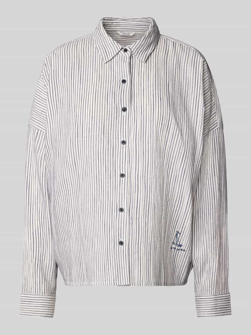 mustang Oversized overhemdblouse met motiefstitching model 'Ruby'