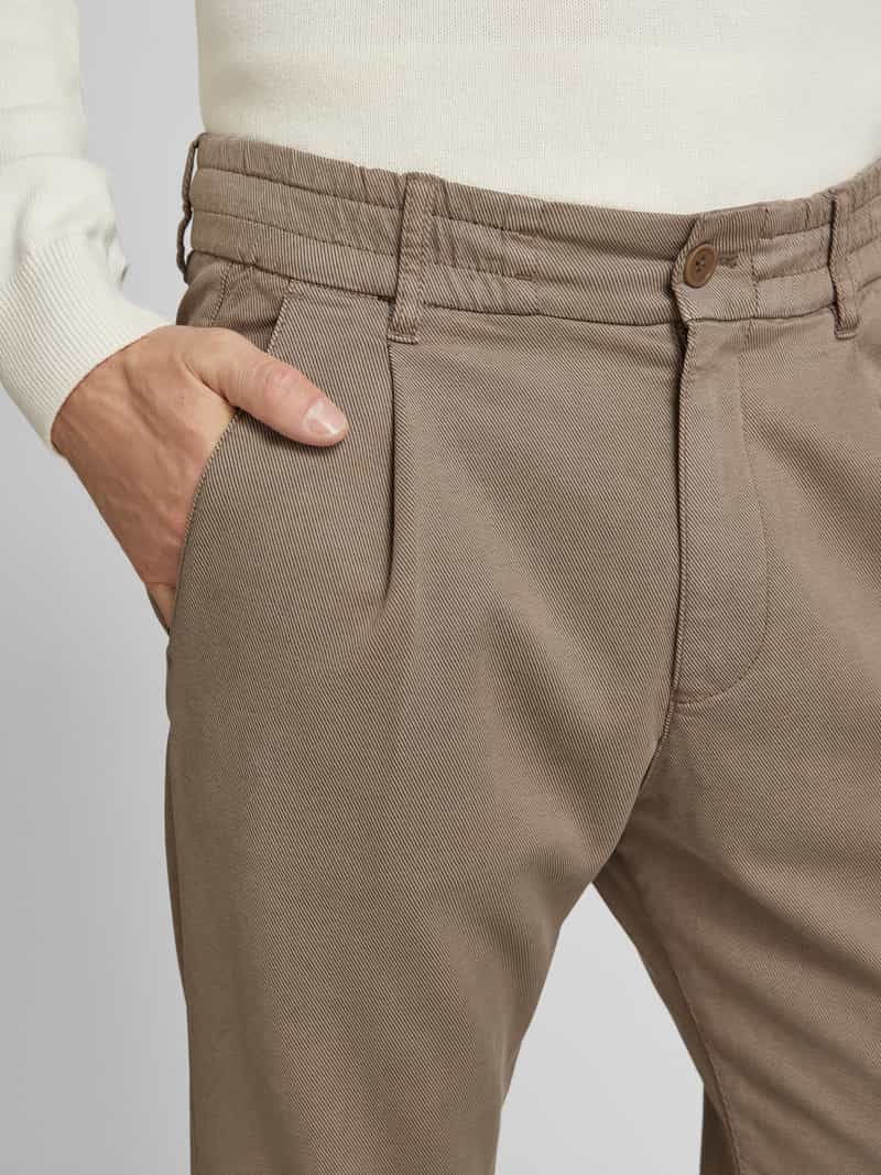 drykorn Tapered fit bandplooibroek met elastische band model 'CHASY'