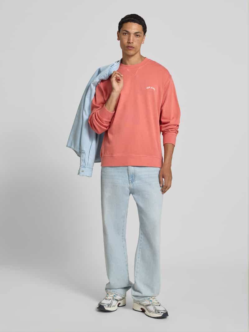 Pepe Jeans regular fit sweatshirt van puur katoen model 'JOHN CREW' rood, foto 5