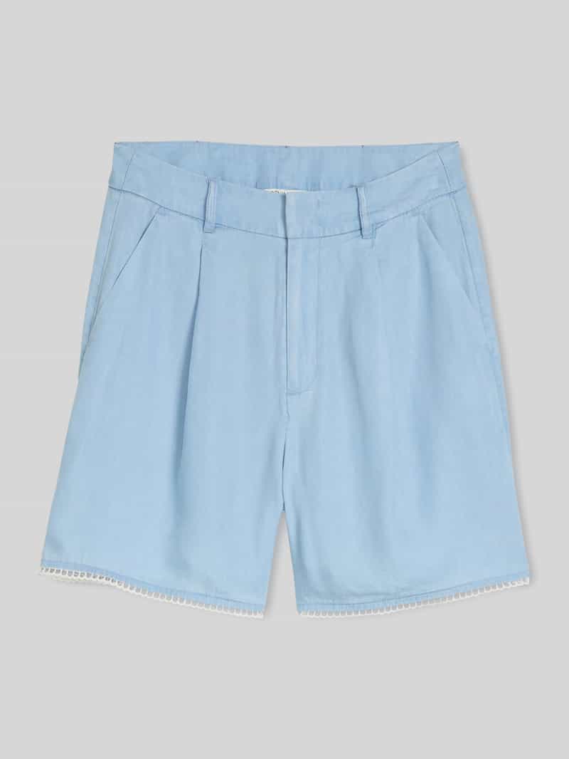 Dames stoffen shorts van lyocell met kanten boord