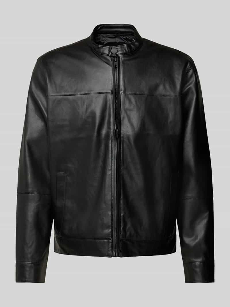 s.Oliver BLACK LABEL Regular fit jack in leren look met pas