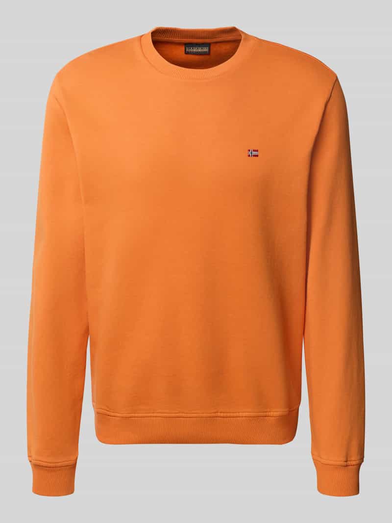 Napapijri Sweatshirt met ronde hals en labelstitching